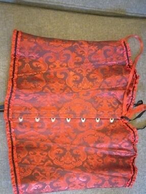 Red Damask Corset Waist Cincher